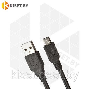 Кабель зарядки и синхронизации KST USB-A - miniUSB 1m черный