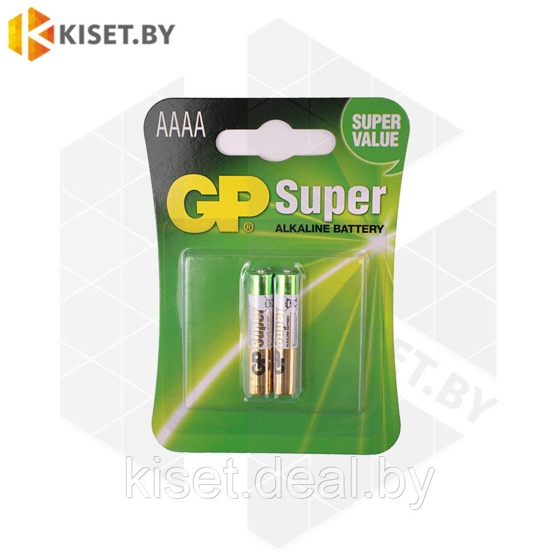 Батарейка AAAA GP Super 25A / LR61 / LR8D425 alkaline 1.5V 2 шт - фото 1 - id-p214996490