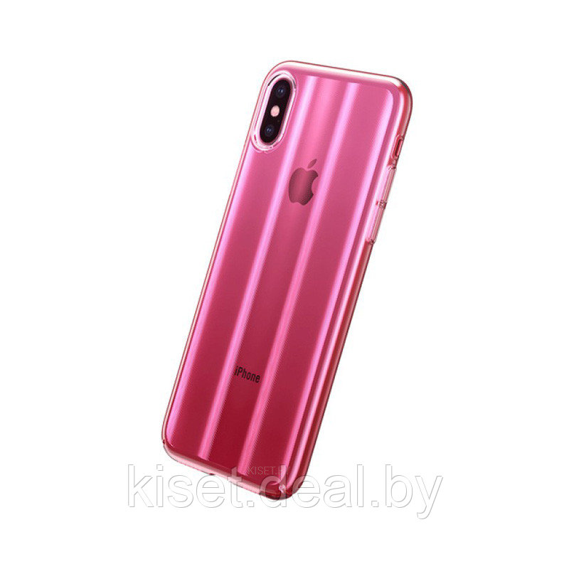 Чехол Baseus Aurora WIAPIPH65-JG04 для iPhone XS Max розовый - фото 1 - id-p214998538