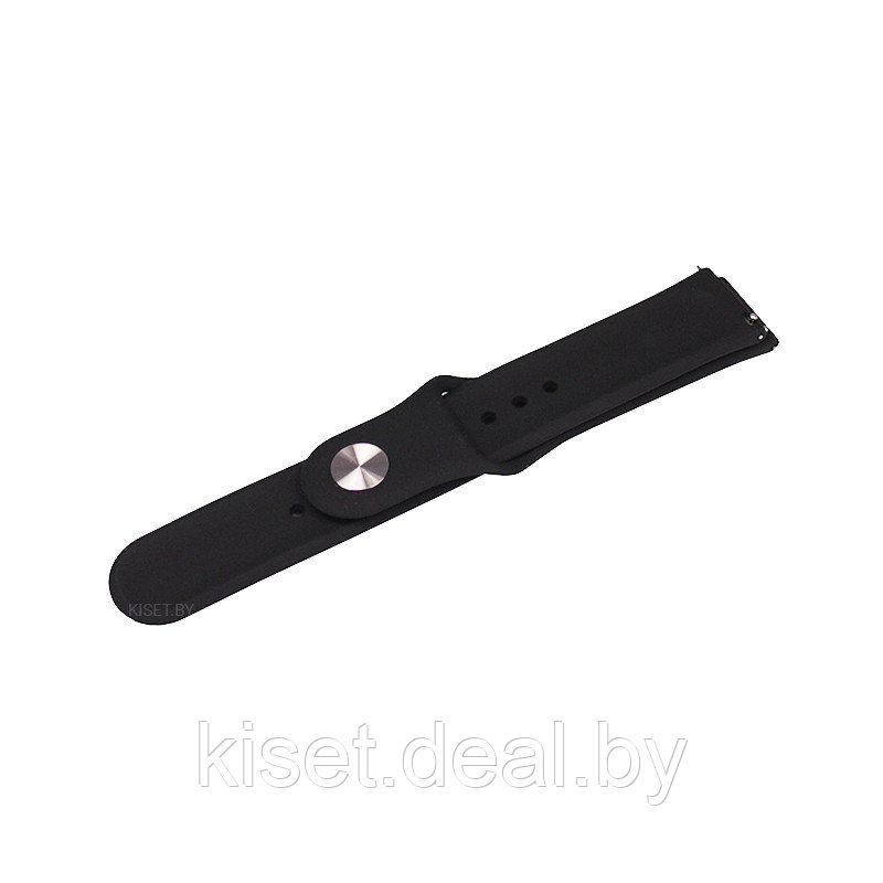 Силиконовый ремешок KST Sport 22mm черный для Samsung Galaxy Watch 3 45mm / Active 2 44mm / Huawei Watch GT2 - фото 2 - id-p214998581