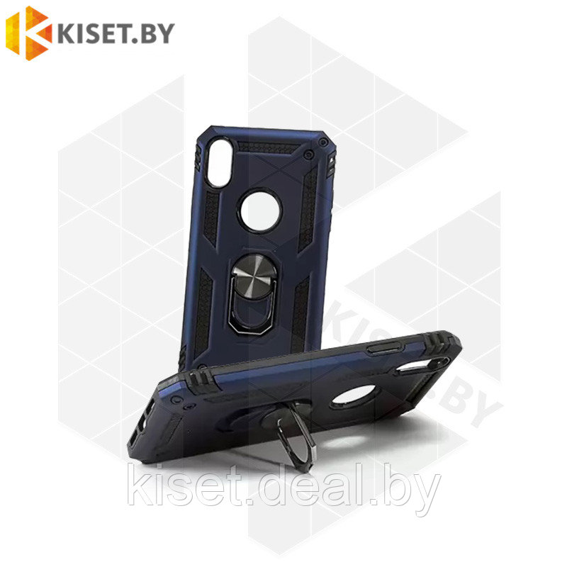 Гибридный противоударный чехол Defender Case для Apple iPhone 11 Pro синий - фото 1 - id-p214996694