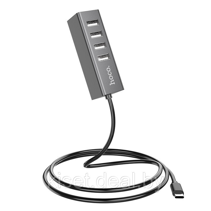 USB-хаб HOCO HB1 USB-A - 4USB-A серый