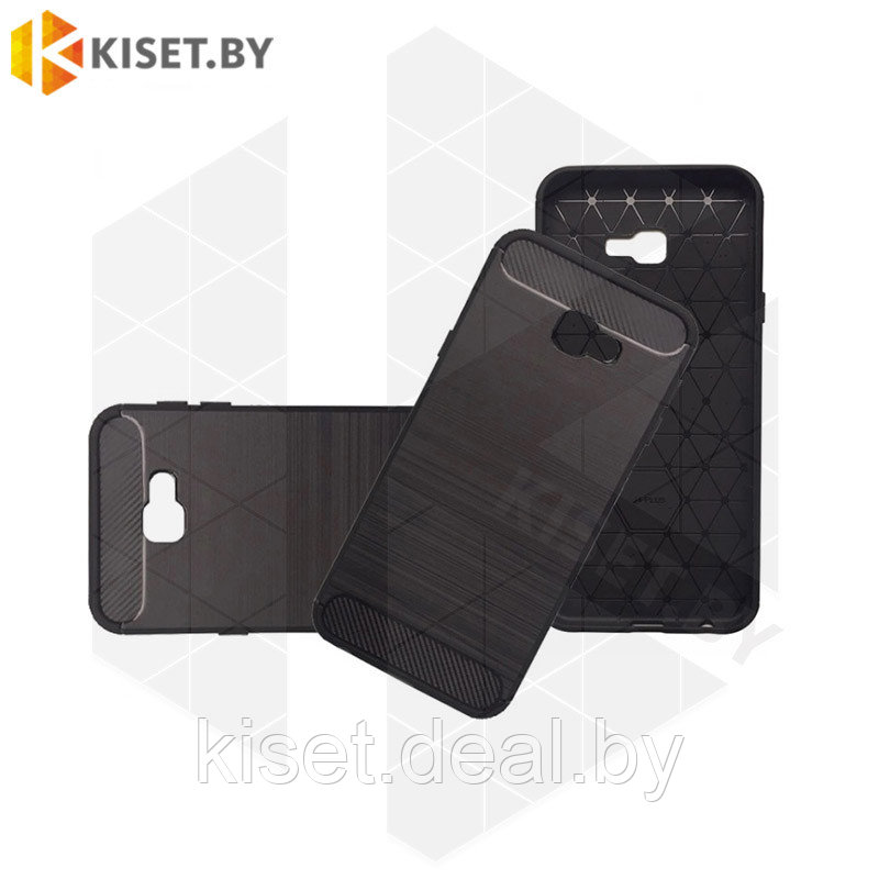Силиконовый чехол Brushed Line Case для Samsung Galaxy J6 Plus черный - фото 1 - id-p214996822