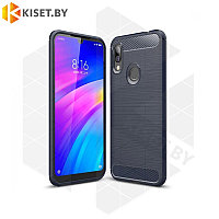 Силиконовый чехол Brushed Line Case для Xiaomi Redmi 7 синий