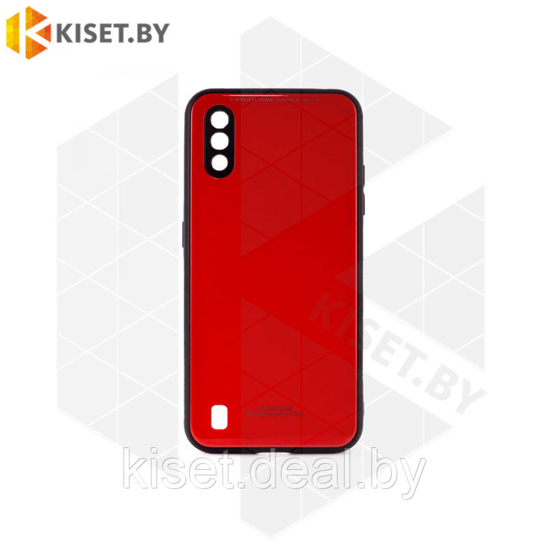 Чехол-бампер Glassy Case для Samsung Galaxy M01 красный - фото 1 - id-p214996953
