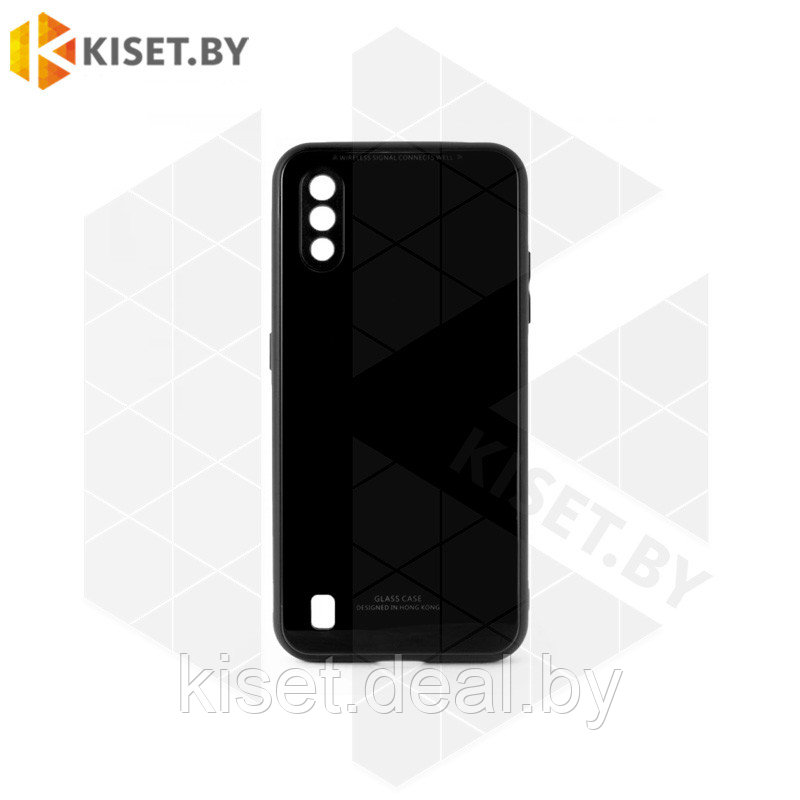 Чехол-бампер Glassy Case для Samsung Galaxy M01 черный - фото 1 - id-p214996955