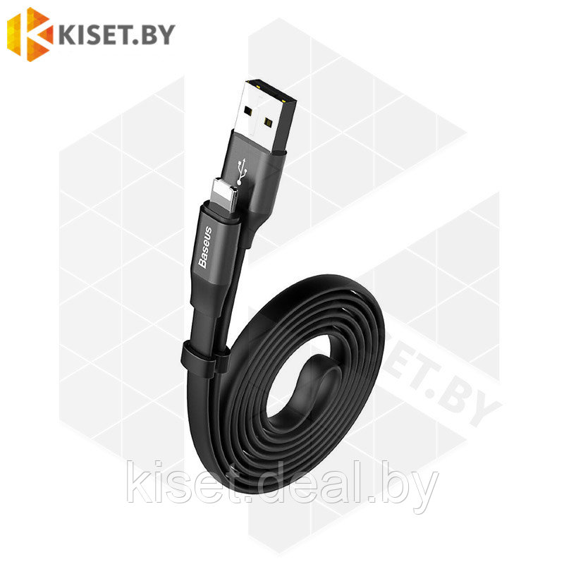 Кабель Baseus Two-in-one Portable CALMBJ-A01 USB-A - Lightning / MicroUSB 2A 1.2m черный - фото 2 - id-p214996963