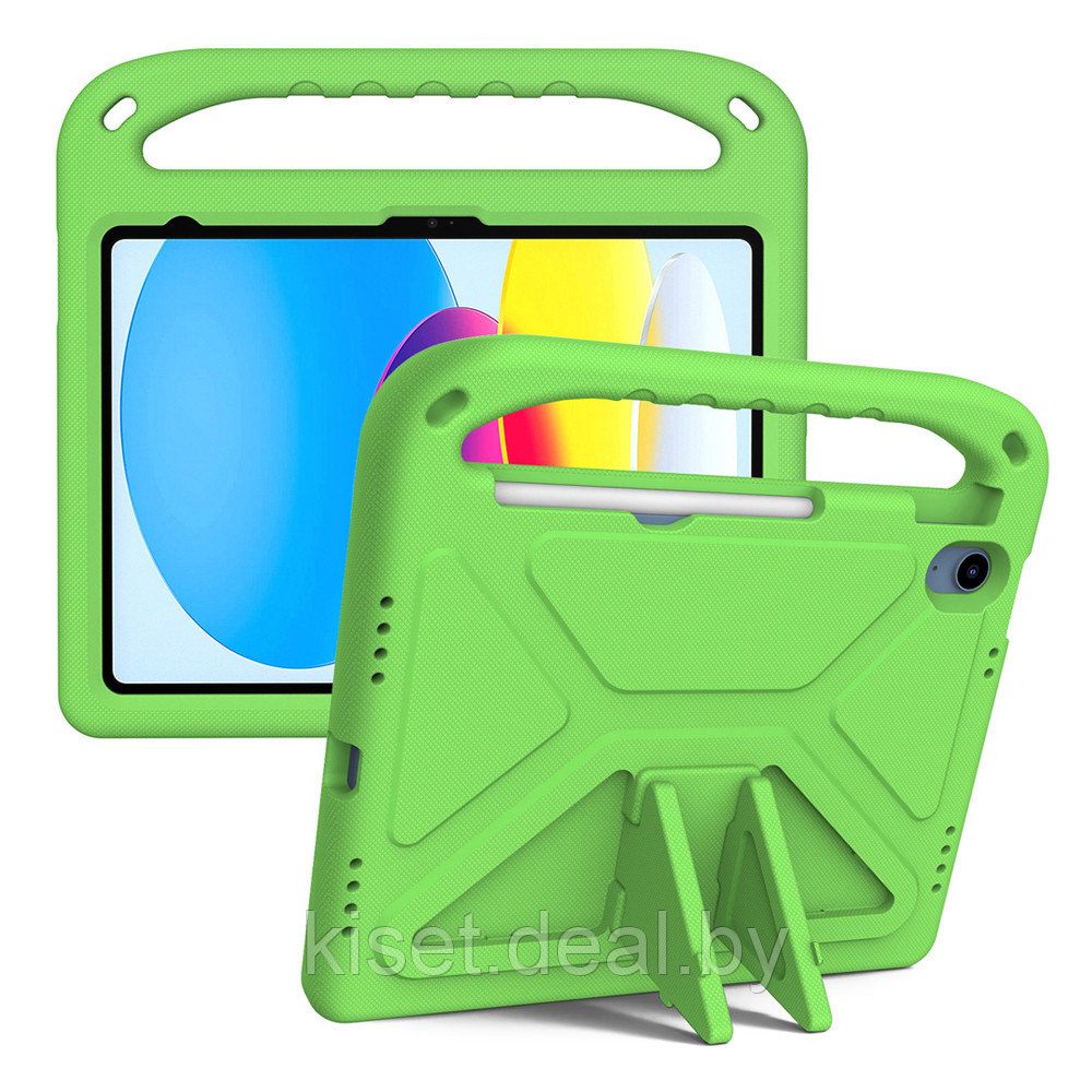 Детский чехол для планшета KST Kids Apple iPad 10.9 10th gen (2022) A2757 / A2777 / A2696 дюймов зеленый с - фото 1 - id-p214999502