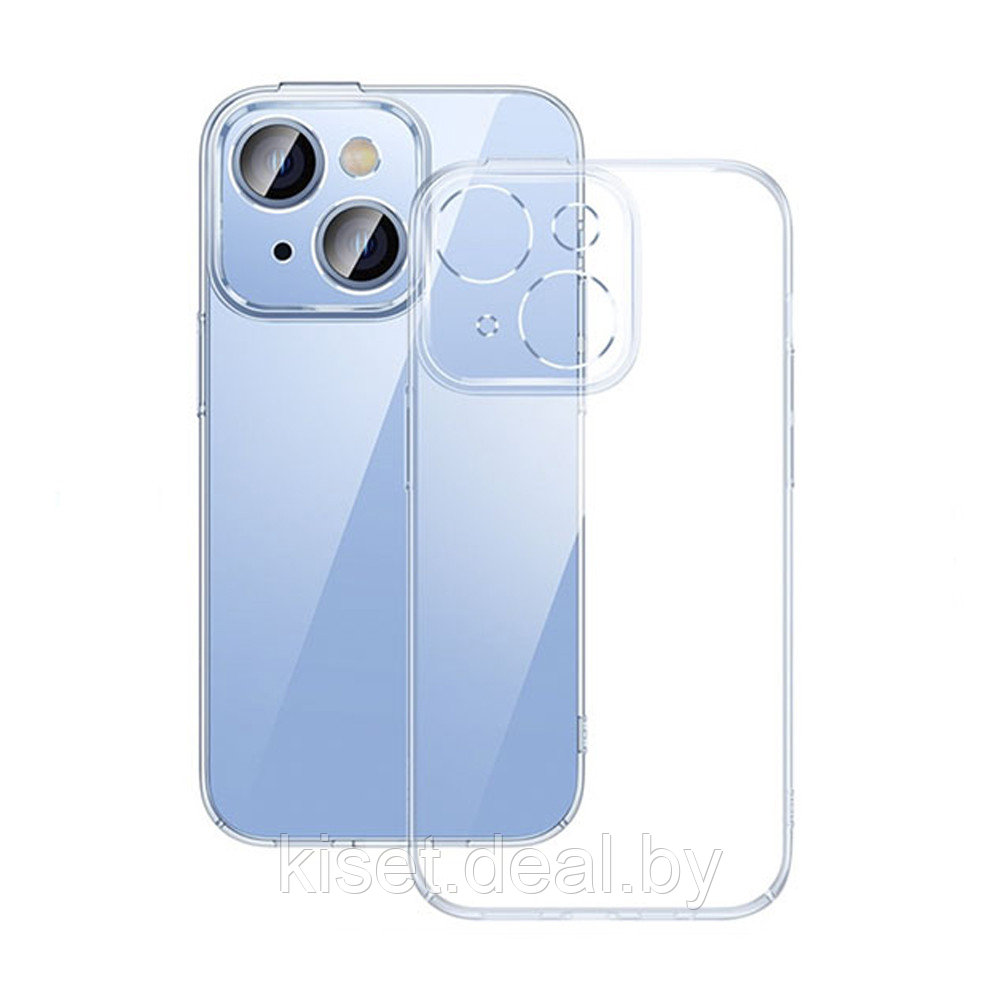 Чехол-накладка пластиковый Baseus Crystal Series ARJB010002 для iPhone 14 Plus прозрачный + защитное стекло - фото 1 - id-p214999543