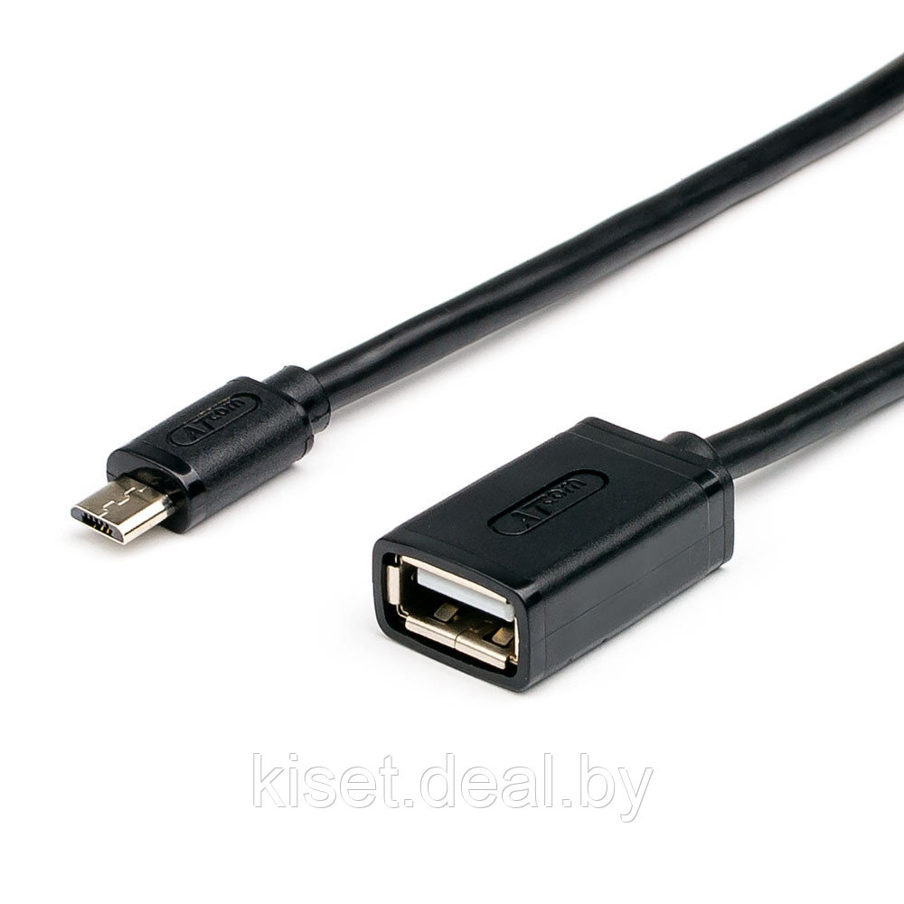 Кабель-переходник OTG Atcom AT3792 USB-A(m) - microUSB(f) черный - фото 1 - id-p214999544