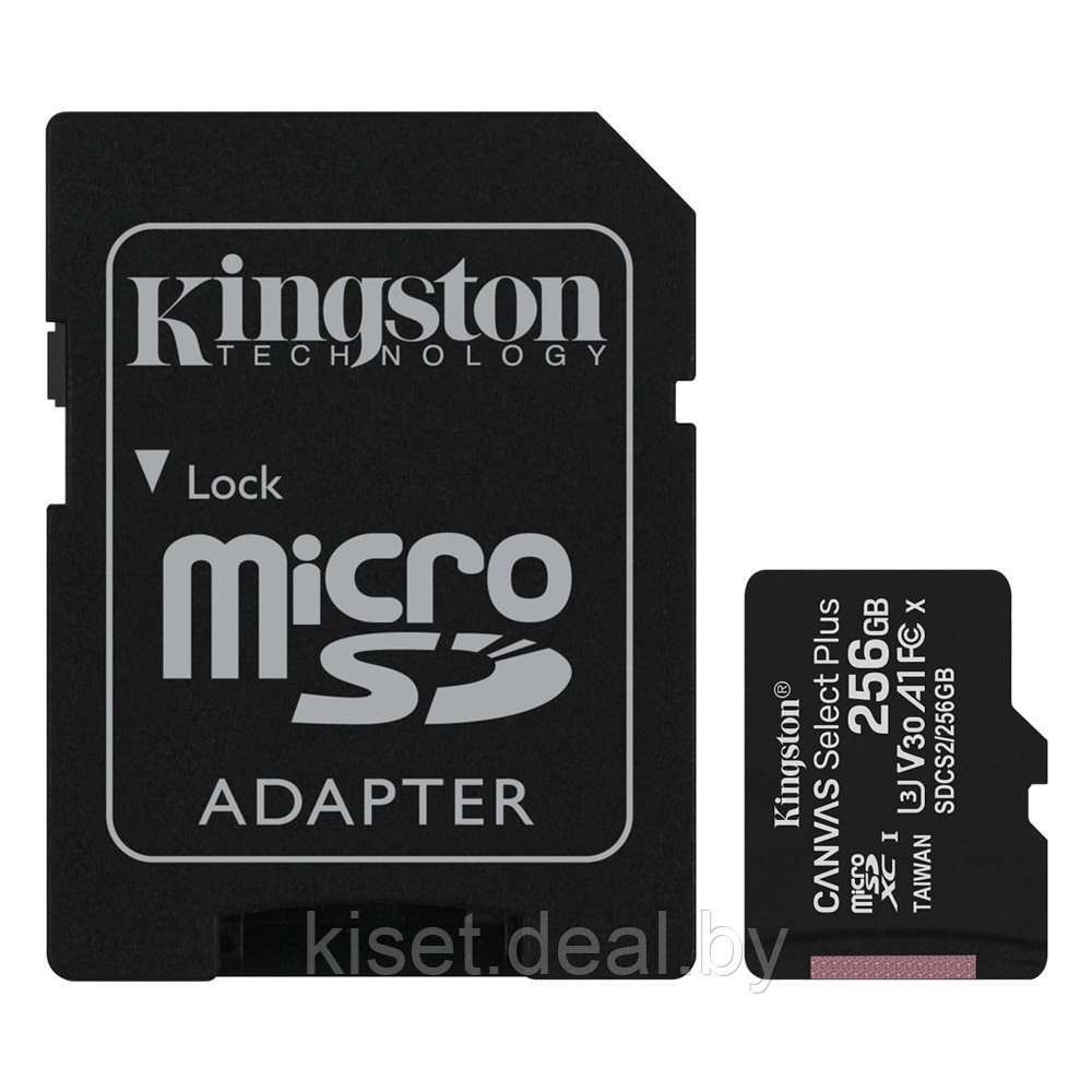 Карта памяти Kingston Canvas Select Plus microSDHC 256Gb (SDCS2/256GB) - фото 1 - id-p214999548