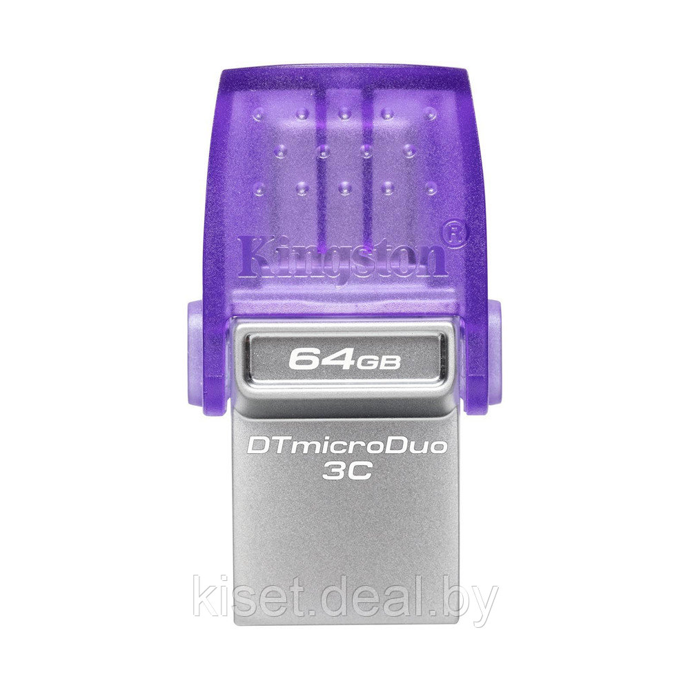 Флешка Flash Kingston DataTraveler microDuo 3C 64GB USB3.2 + Type-C (DTDUO3CG3/64GB) фиолетовый - фото 1 - id-p214999553