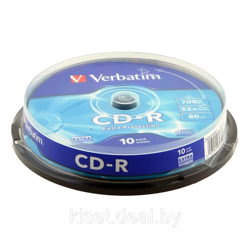 Оптический диск Verbatim CD-R 52x 700MB 10 шт. - фото 1 - id-p214998910