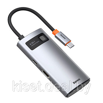 USB-хаб Baseus CAHUB-CY0G Type-C  HDMI*1+USB3.0*1+USB2.0+PD*1 серый