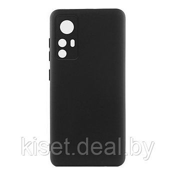 Soft-touch бампер KST Silicone Cover для Xiaomi Redmi Note 12S 4G черный с закрытым низом