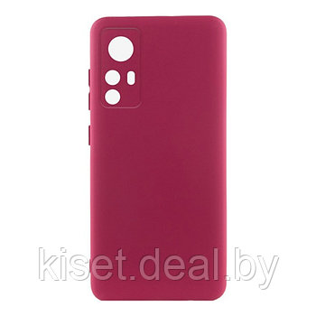 Soft-touch бампер KST Silicone Cover для Xiaomi Redmi Note 12S 4G марсала с закрытым низом