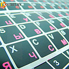 Виниловые наклейки черные на клавиатуру (розовые символы ENRU-V48106), фото 2