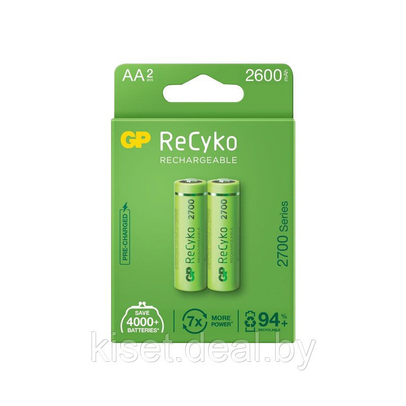 Аккумулятор AA Ni-MH ReCyko 2600mAh GP270AAHCE-2BE2 2 шт - фото 1 - id-p214999001