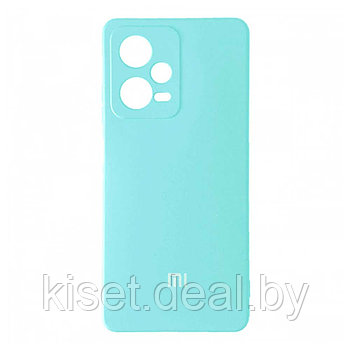 Soft-touch бампер KST Silicone Cover для Xiaomi Redmi Note 12 Pro 5G голубой с закрытым низом