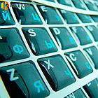 Силиконовые наклейки черные на клавиатуру (синие символы ENRU-S48102), фото 2