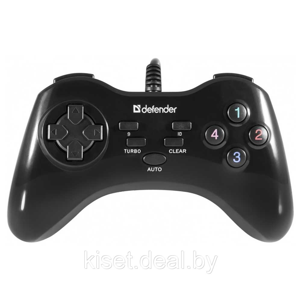 Проводной геймпад Defender Game Master G2 USB 1.7m 10 кнопок черный - фото 1 - id-p214999806