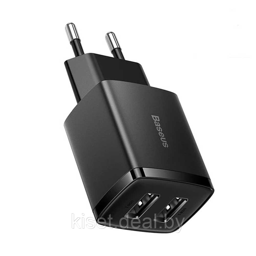Сетевое зарядное устройство Baseus Compact charger 2USB-A 10.5W CCXJ010201 черный - фото 1 - id-p214999808