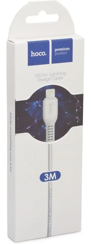 Кабель X20 Flash lightning charging cable(L=3M) белый - фото 2 - id-p214824099