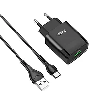 Сетевое зарядное устройствоC72Q Glorious single port QC3.0 charger set(Type-C)(EU) черный