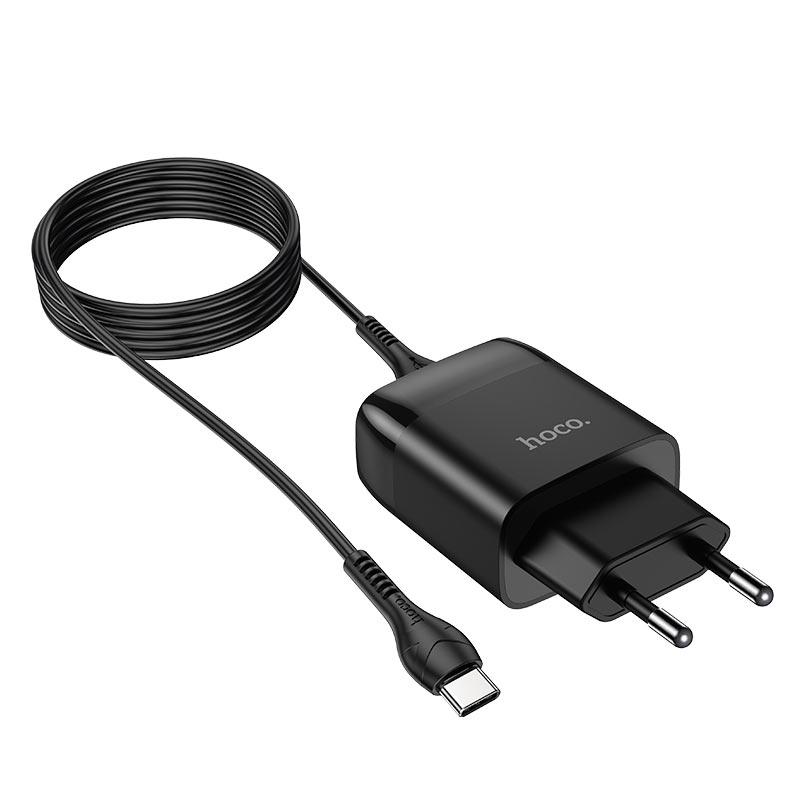 Сетевое зарядное устройствоC12Q Smart QC3.0 charger set(Type-C)(EU) черное - фото 2 - id-p215001362