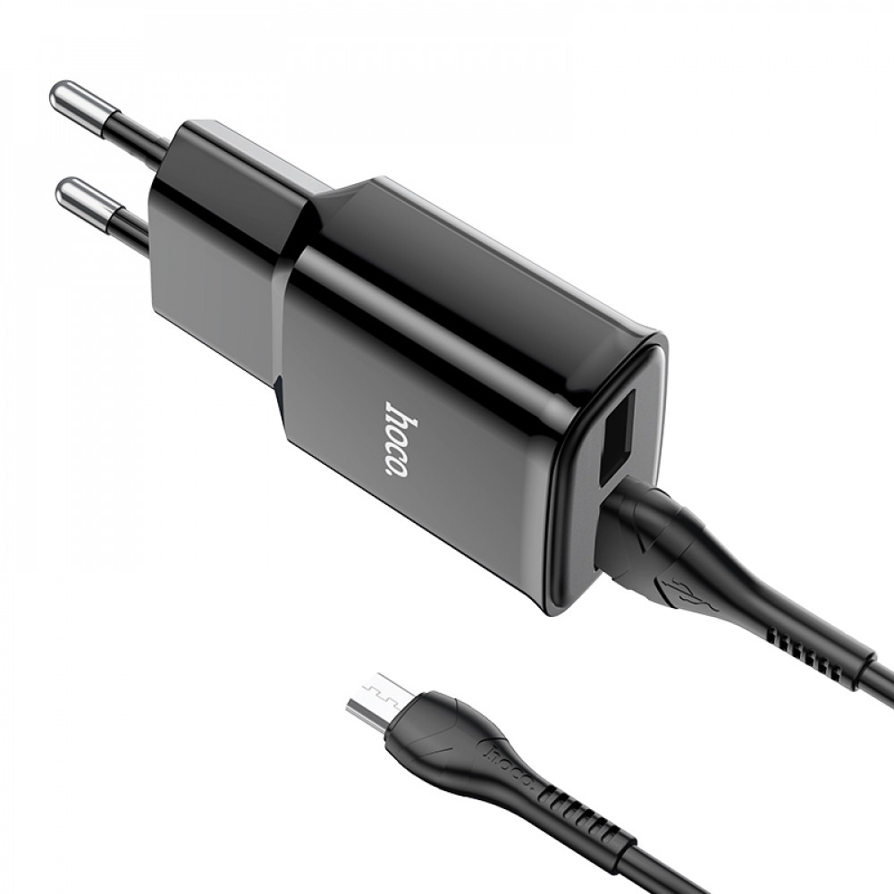 Сетевое зарядное устройство C88A Star round dual port charger set(Micro)(EU)черный - фото 2 - id-p215002724