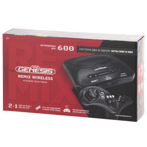 Игровая приставка Retro Genesis Remix Wireless (8+16 Bit) 600 игр - фото 1 - id-p215003385