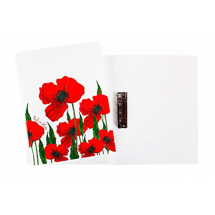 Папка с металлическим прижимом Hatber Red on White А4, 14 мм - фото 1 - id-p215003558