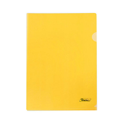 Папка-Уголок пластиковая Hatber А4, желтая, фото 2