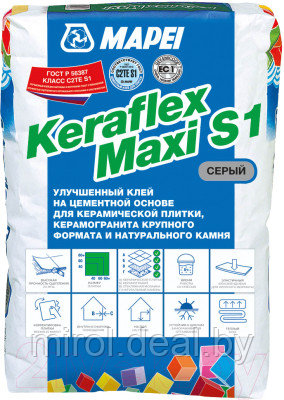 Клей для плитки Mapei Keraflex Maxi Grey S1 - фото 1 - id-p215009221