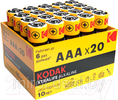 Комплект батареек Kodak LR03-20 bulk Xtralife Alkaline - фото 1 - id-p215021294