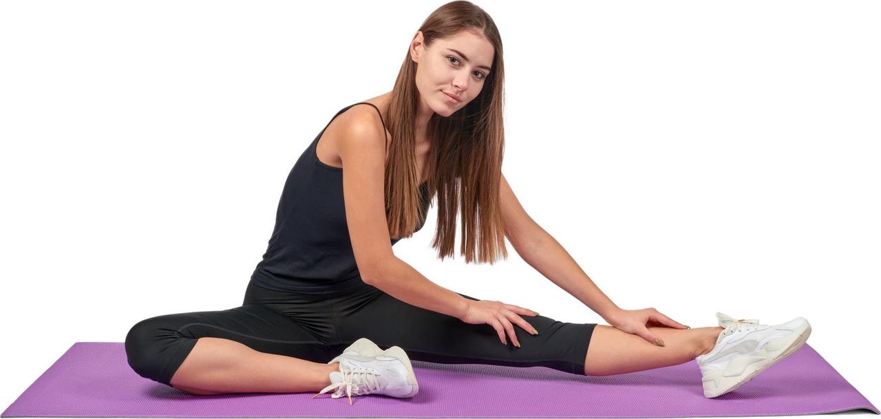 Коврик для йоги и фитнеса Bradex SF 0691, 183*61*0,6 см, двухслойный фиолетовый/серый с чехлом - фото 8 - id-p215021531