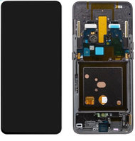 Дисплейный модуль Samsung A80 Черный, В рамке Оригинал
