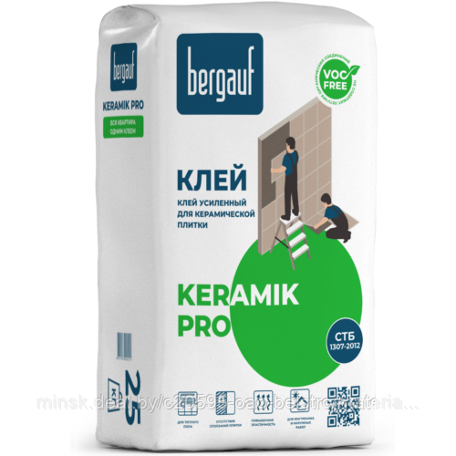 Bergauf Keramik Pro клей усиленный для плитки и керамогранита, 25 кг - фото 1 - id-p215029946