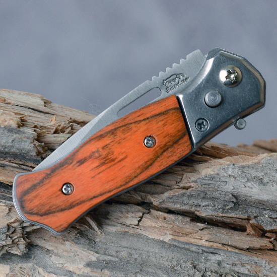 Нож складной мини под дерево 14,5 см с прорезью на лезвии - фото 3 - id-p215029957