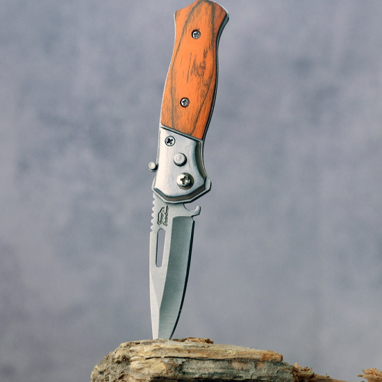 Нож складной мини под дерево 14,5 см с прорезью на лезвии - фото 5 - id-p215029957