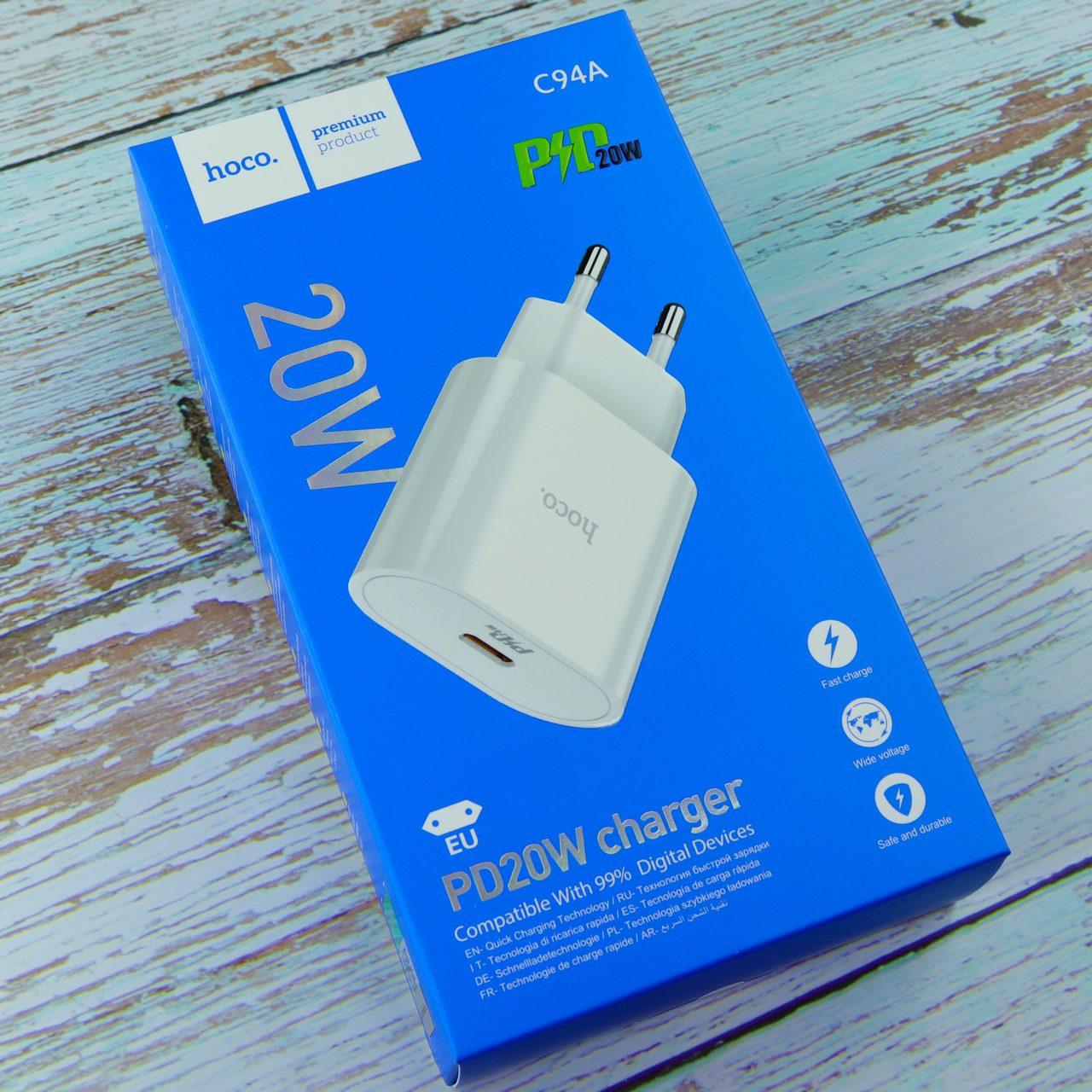 Сетевое зарядное устройство C94A Metro single port PD20W charger(EU)белый - фото 2 - id-p215030386
