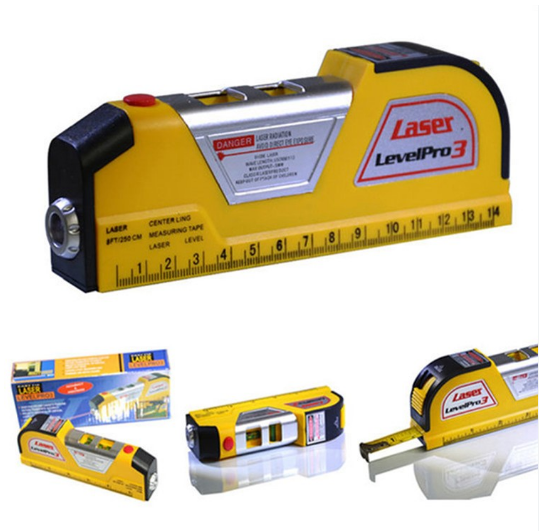 Лазерный строительный уровень Laser Levelpro3 со встроенной рулеткой 2,5 м - фото 1 - id-p215030541