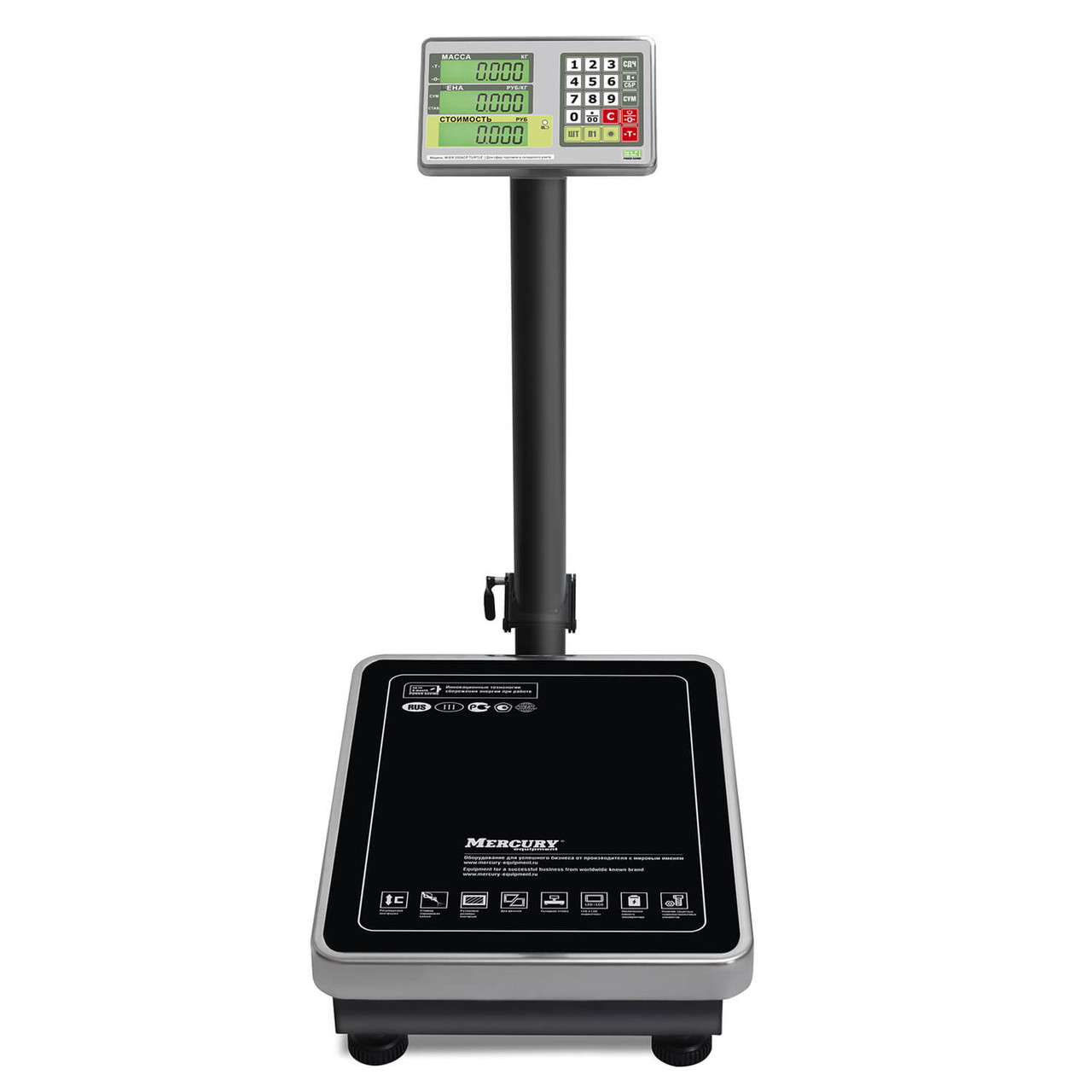 Торговые напольные весы M-ER 335 ACLP-150.20 "TURTLE" с расчетом стоимости товара LCD - фото 2 - id-p201927185