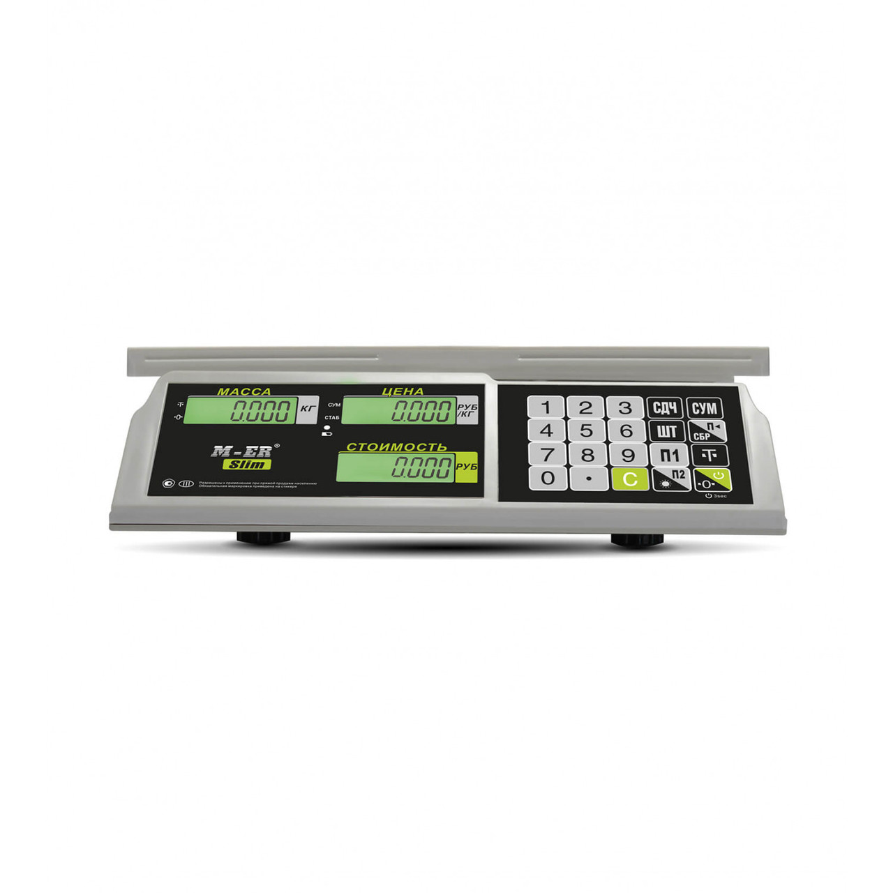 Торговые настольные весы M-ER 326 AC-15.2 "Slim" LCD Белые - фото 2 - id-p201927199
