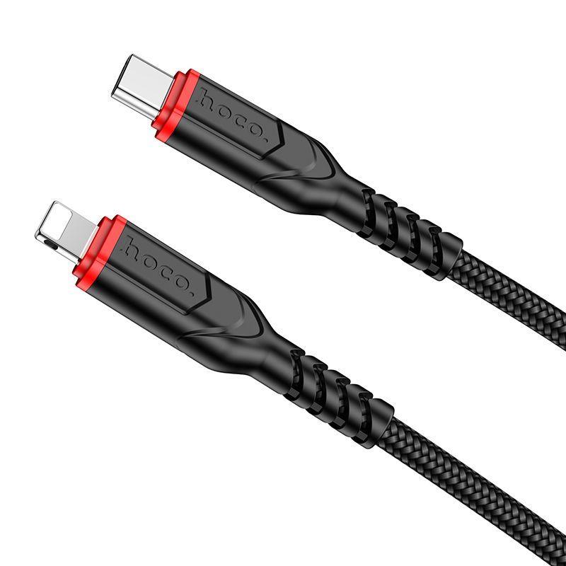 USB дата-кабель Hoco X59 Type-C-Lightning (2 м, 2.4 A,нейлон) черный - фото 2 - id-p215030647