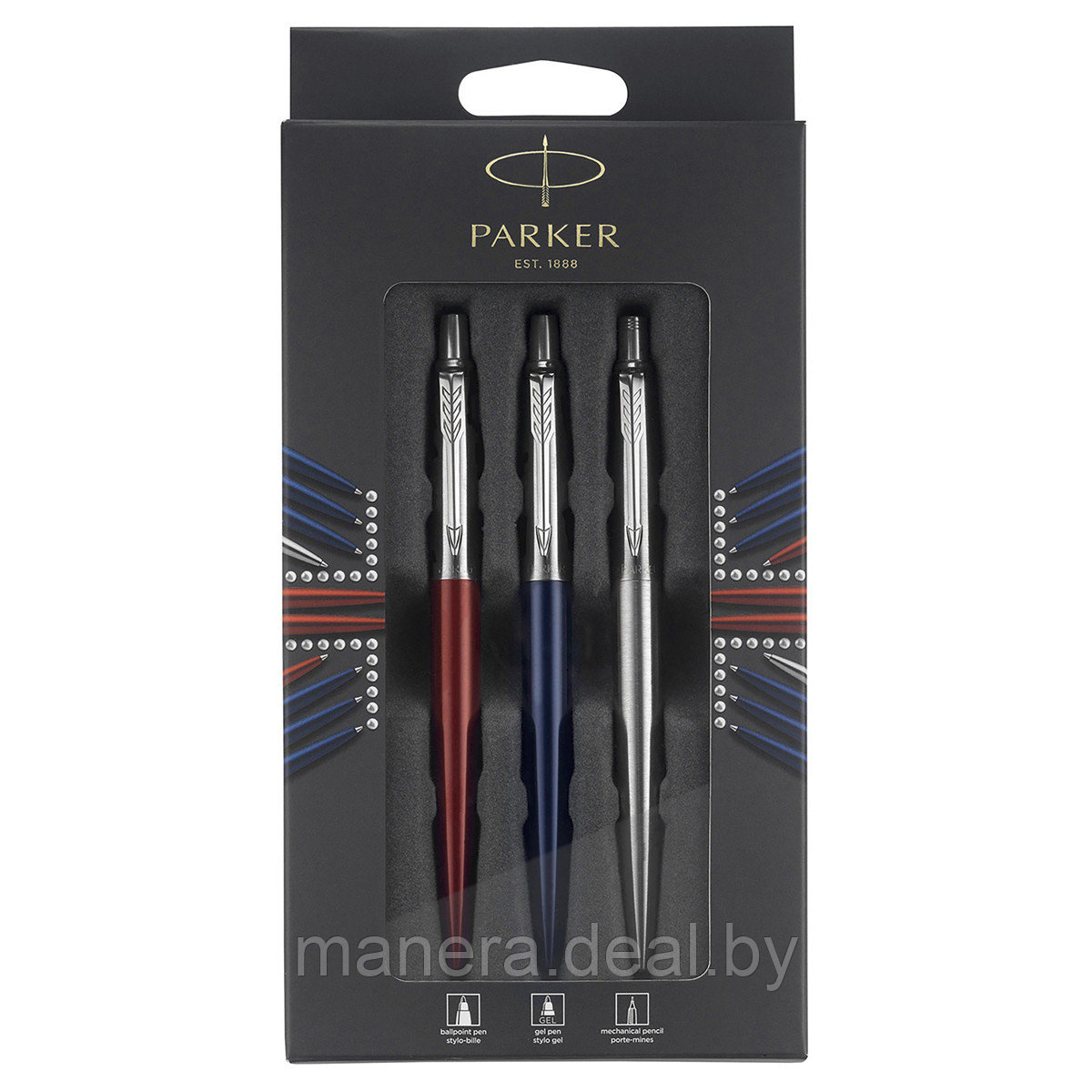 Набор Parker Jotter London Trio: шариковая ручка + гелевая ручка + механический карандаш - фото 1 - id-p137044584