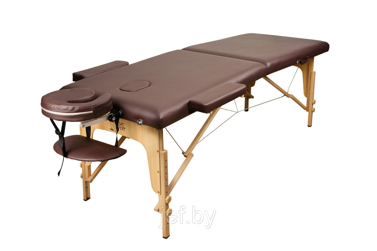 Массажный стол Atlas Sport складной 2-с 60 см деревянный + сумка в подарок (коричневый) Atlas Sport - фото 1 - id-p215032277