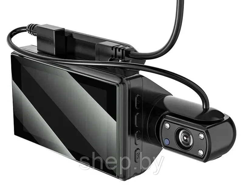 Видеорегистратор Hoco DI07, с двумя камерами(салон,перед) HD съемка, обзор 360 градусов, черный - фото 2 - id-p215032766