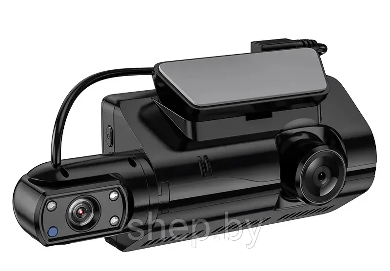 Видеорегистратор Hoco DI07, с двумя камерами(салон,перед) HD съемка, обзор 360 градусов, черный - фото 6 - id-p215032766