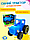 Музыкальный Синий трактор на веревочке, игрушечный синий трактор каталка, 15 песенок и звуков арт. 1004q, фото 2